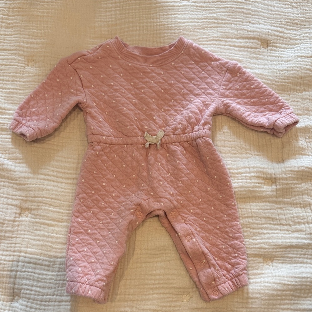 Pink Quilted Kids One Piece